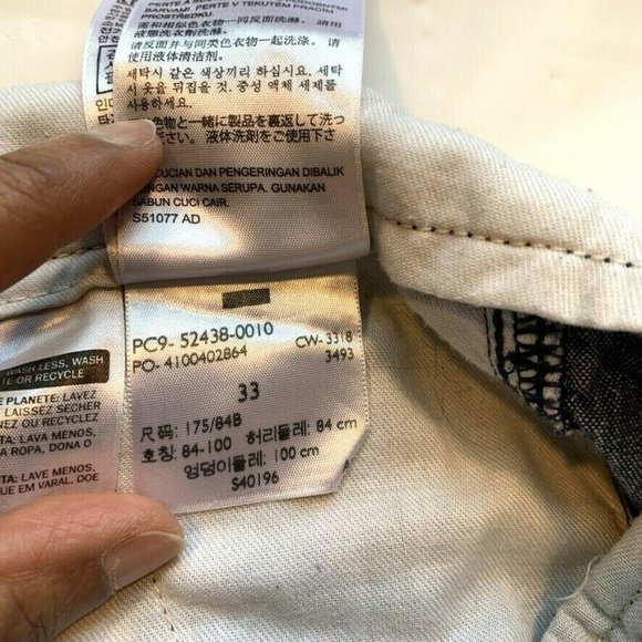 Levis Linen Blend Chino Shorts Mens 33 (34) Flat Front Beach Summer Outdoor Blue - Picture 8 of 12